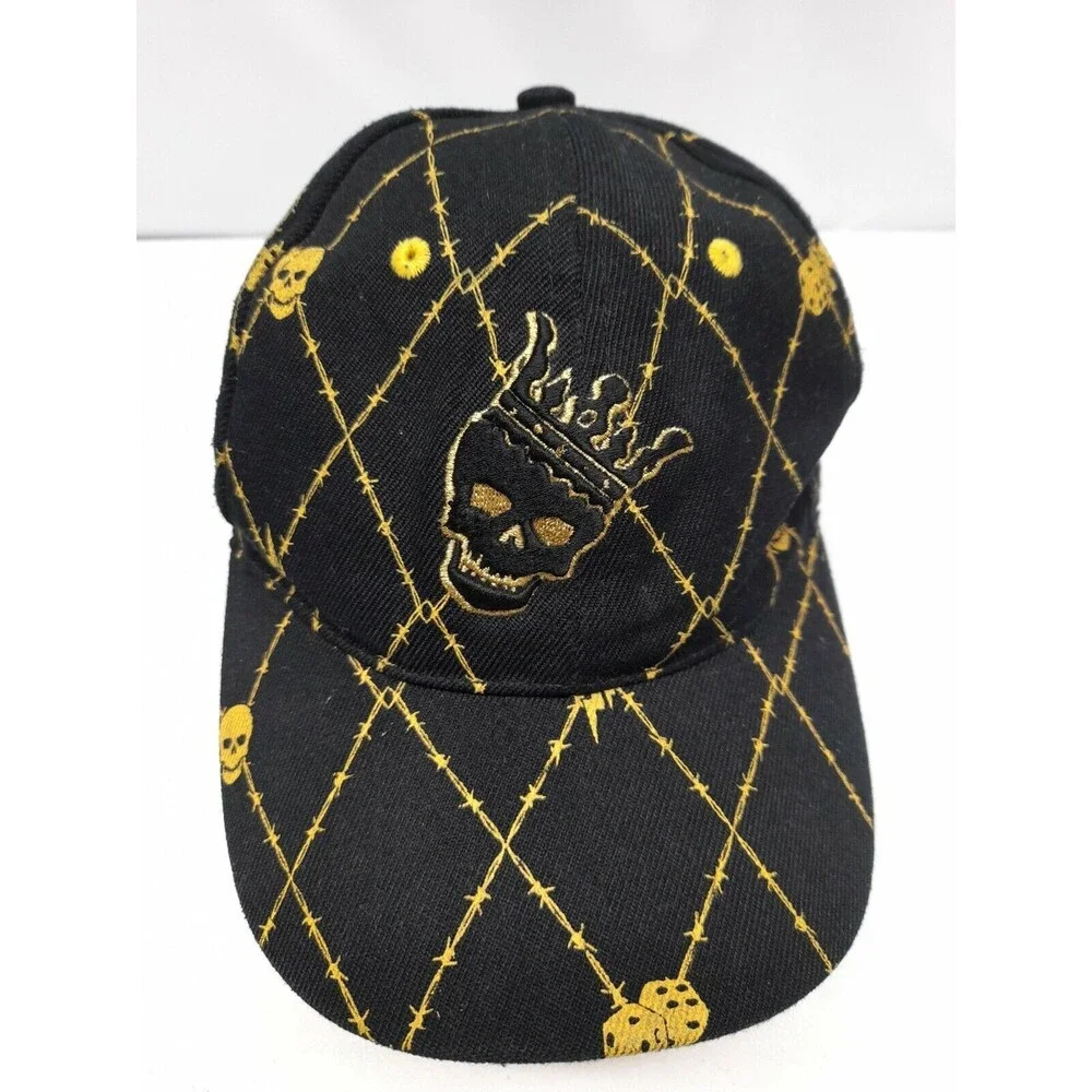 The Strip Las Vegas For Lakers Cap Hat Skulls Crown Dominoes black Yellow